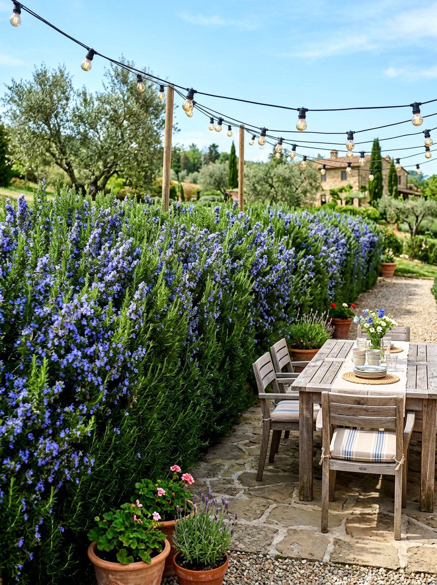 Rosemary Privacy Hedge - 30 sensory herb garden ideas