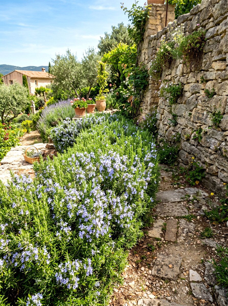 Rosemary Shrub Hedge - 30 bee friendly garden ideas