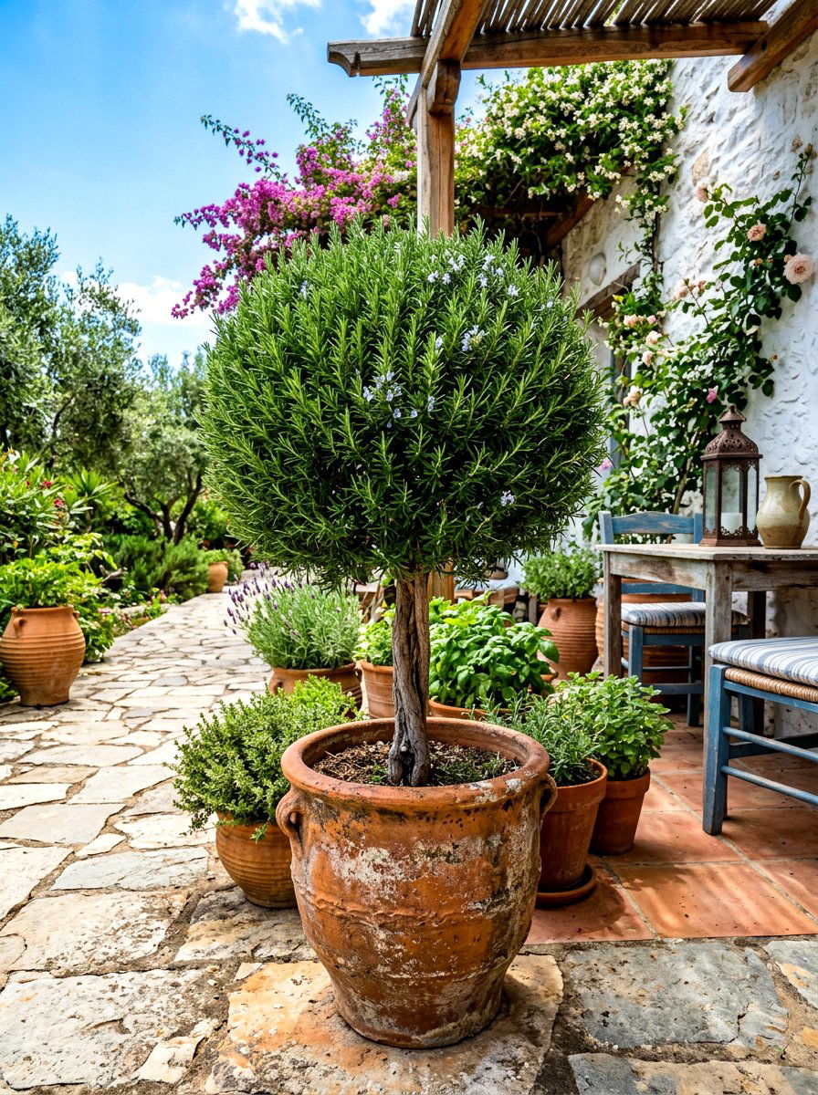 Rosemary Topiary Plant - 30 front porch topiary ideas