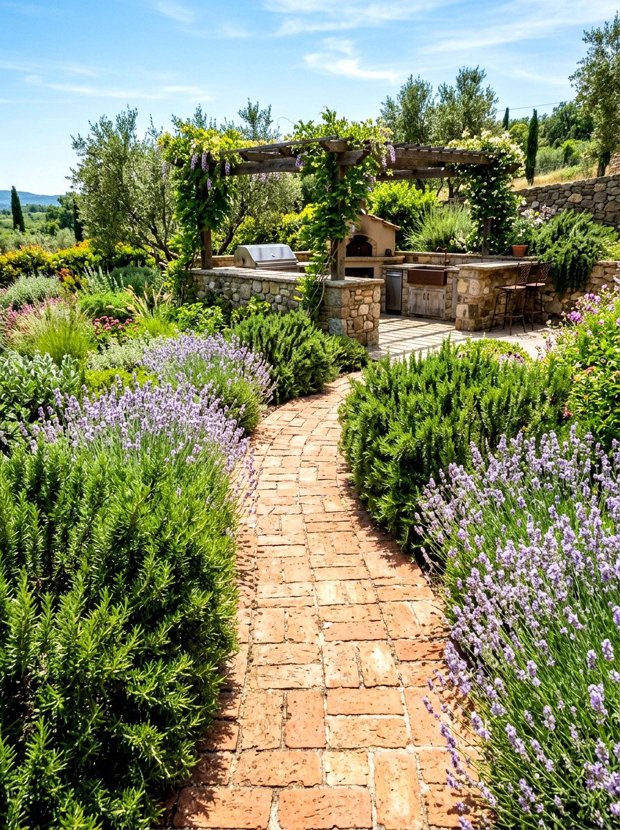 Rosemary and Lavender Path - 30 lavender walkway ideas