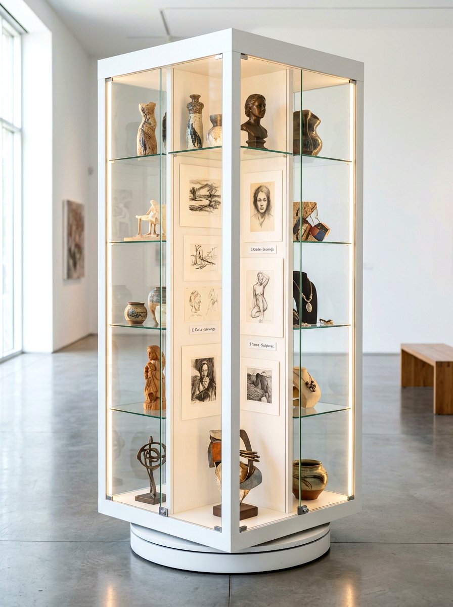 Rotating Art Display Case - 30 kids art display ideas