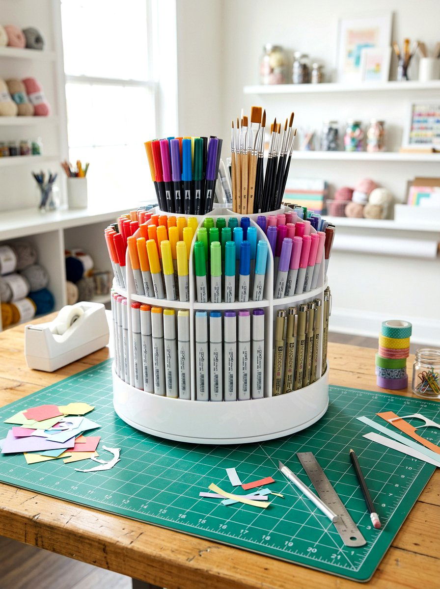 Rotating Carousel Organizer - 30 scrapbook storage ideas