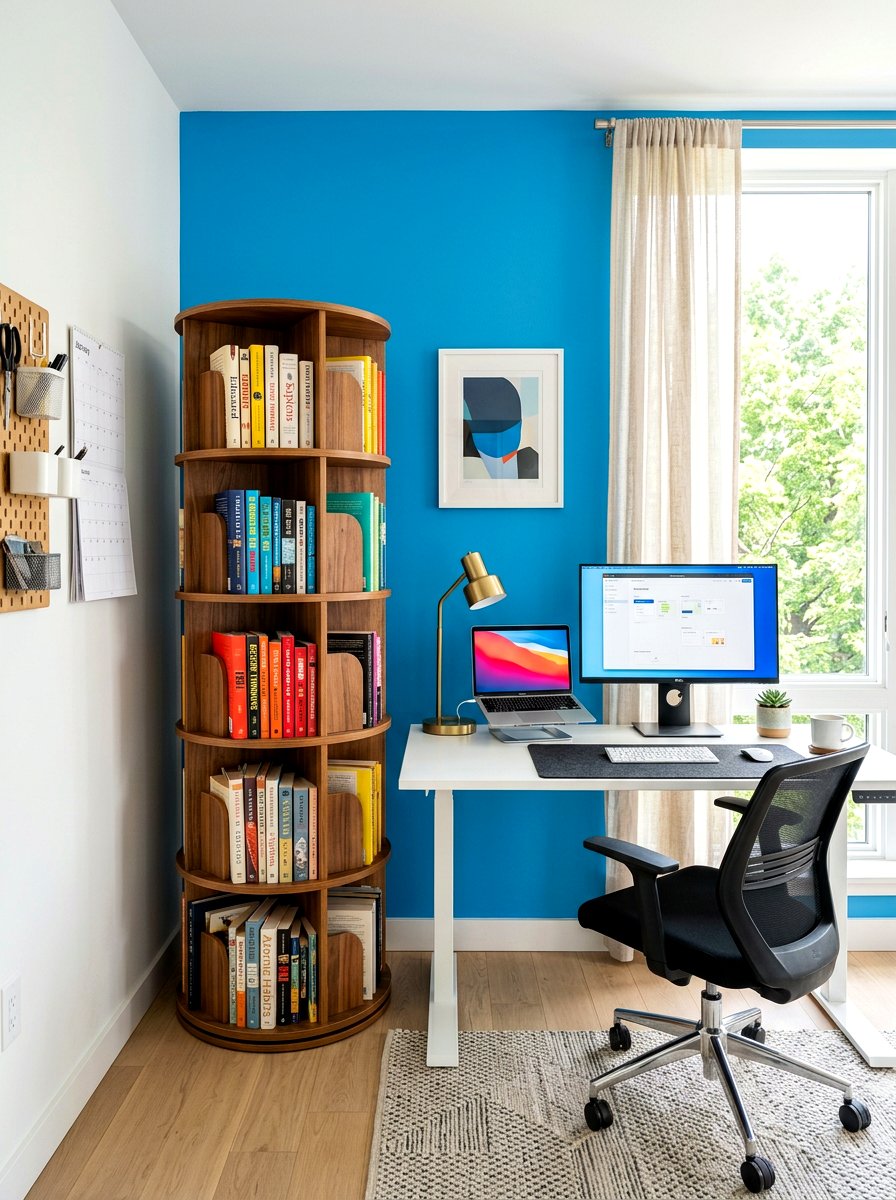 Rotating Corner Bookshelf - 30 corner bookshelf ideas