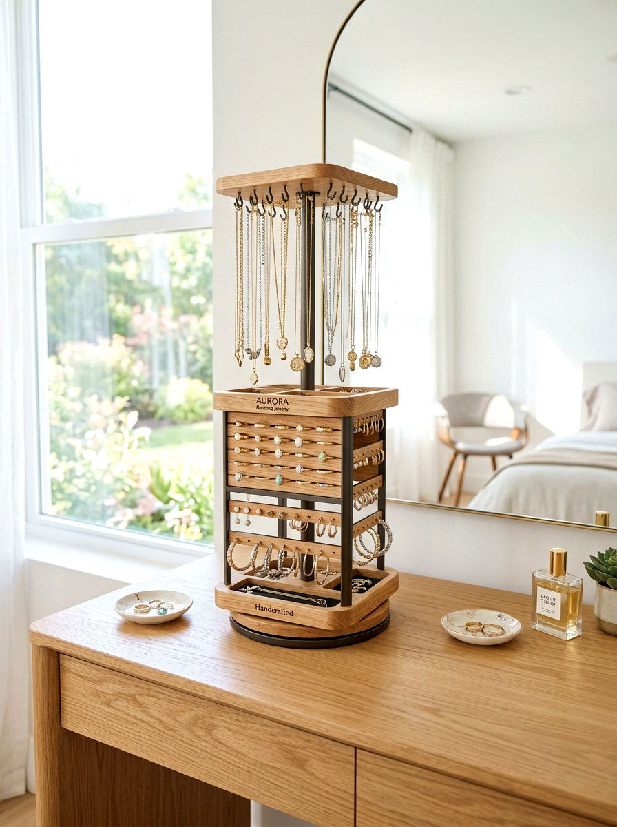 Rotating Jewelry Organizer - 30 jewelry storage ideas