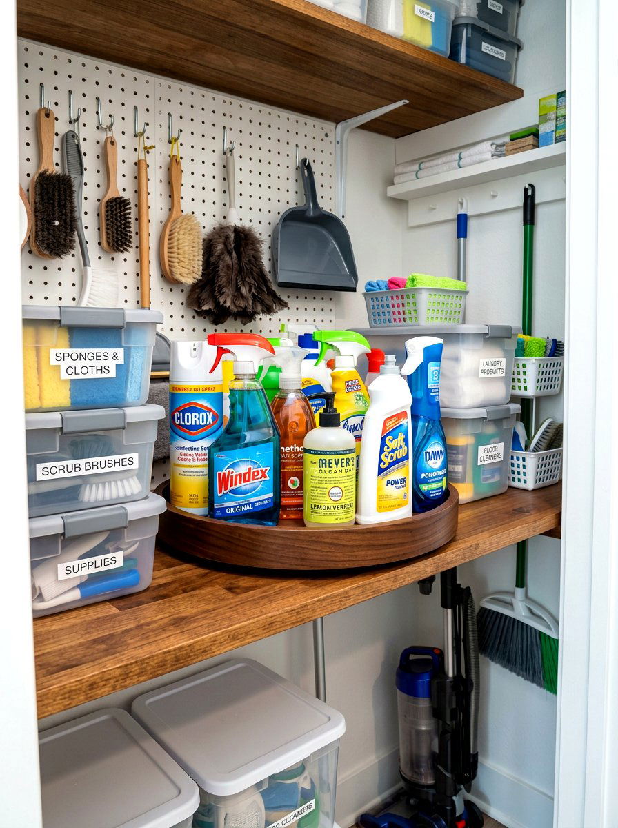 Rotating Lazy Susan - 30 utility closet shelving ideas