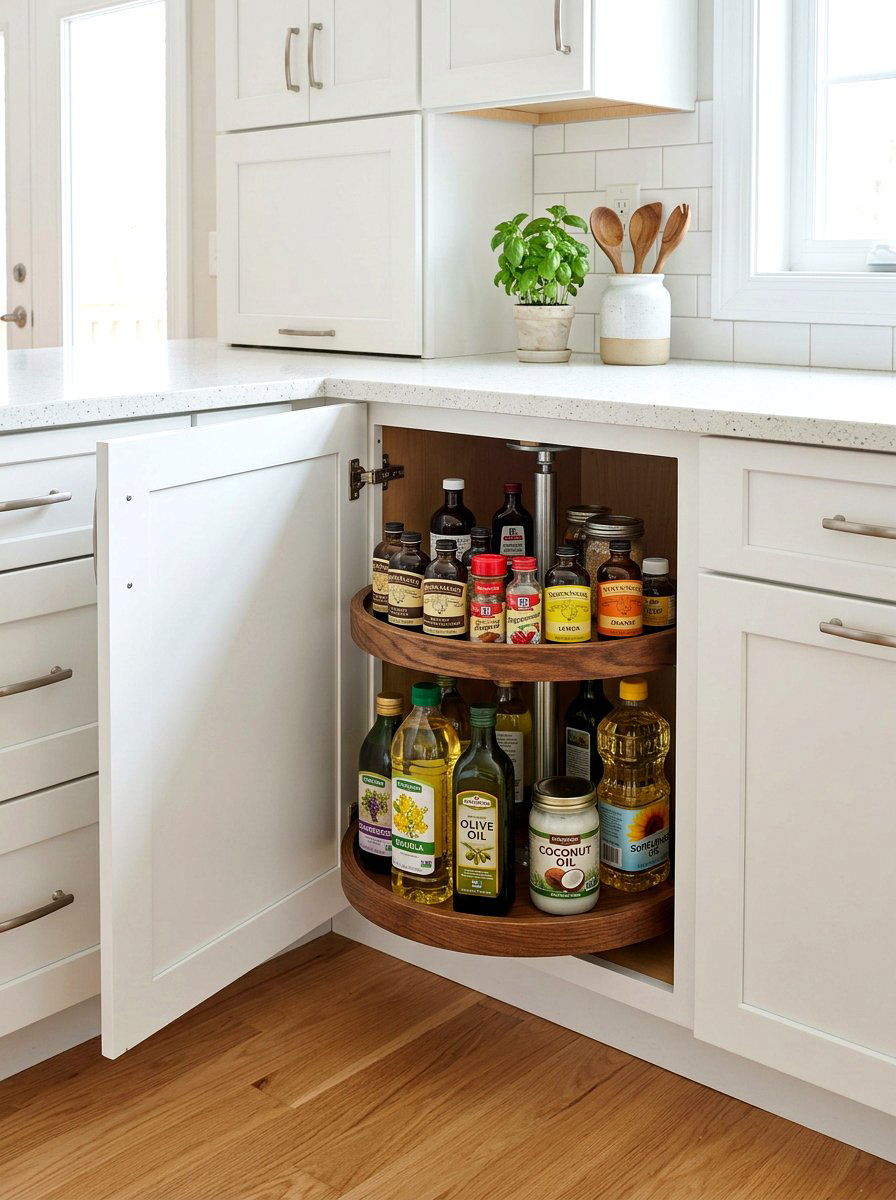 Rotating Lazy Susan Cabinet - 30 pastry corner kitchen ideas