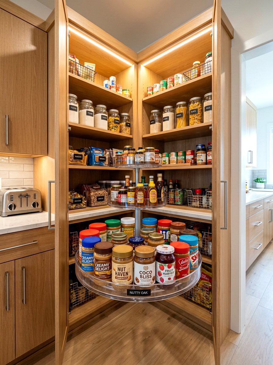 Rotating Lazy Susan - 30 snack pantry ideas