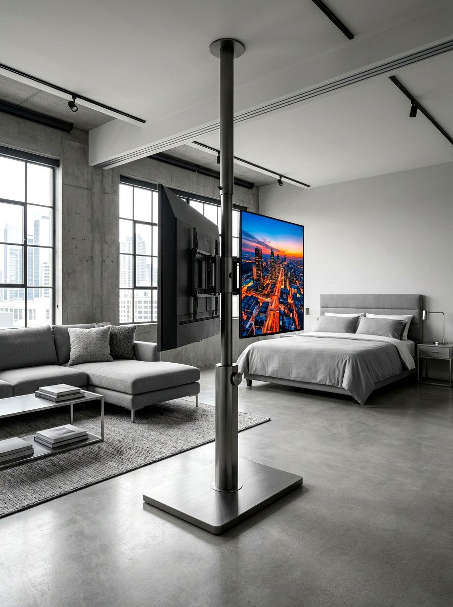 Rotating Television Stand - 30 room divider apartment aesthetic ideas