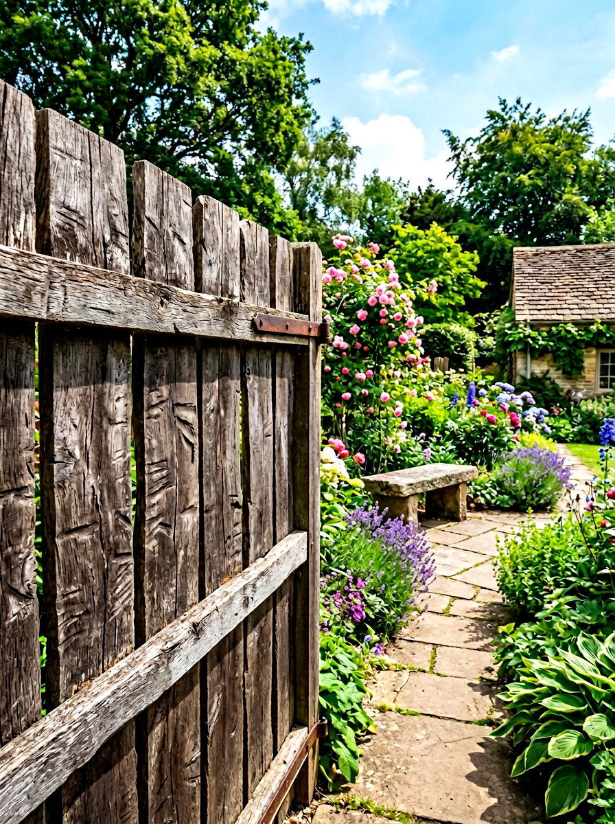 Rough Hewn Plank Fence - 30 rustic fence ideas
