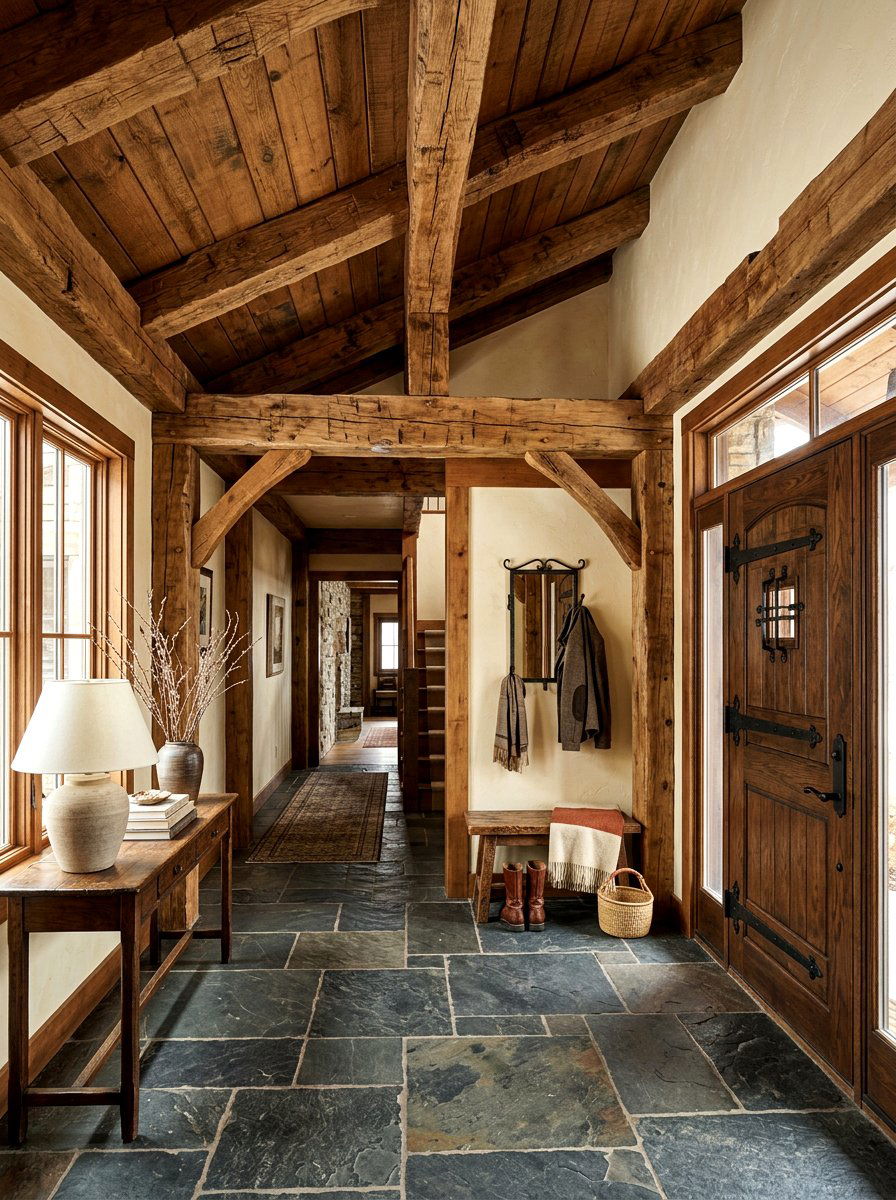 Rough Hewn Timber Beams - 30 rustic beam ceiling ideas