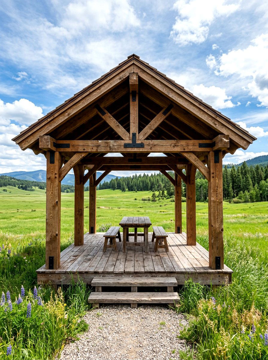 Rough Sawn Timber Gazebo - 30 rustic gazebo ideas