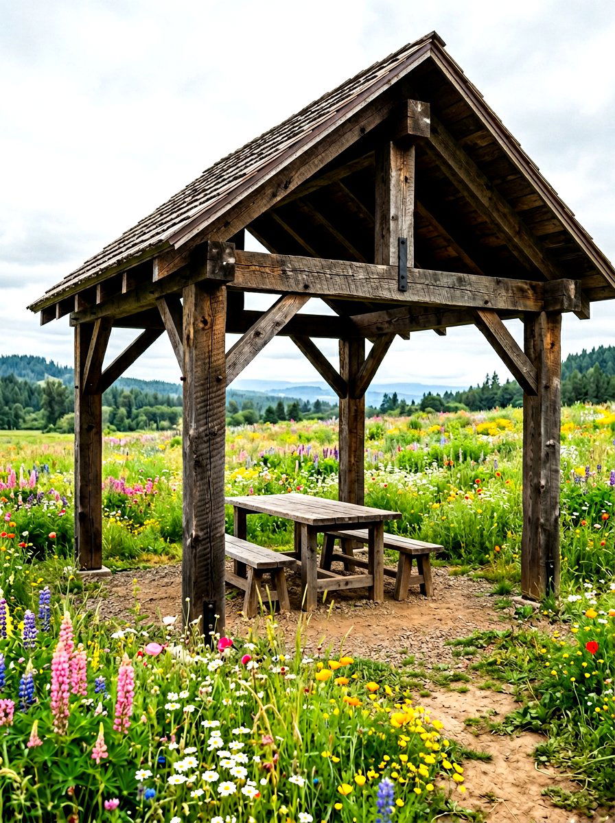 Rough Sawn Timber Pavilion - 30 rustic pavilion ideas
