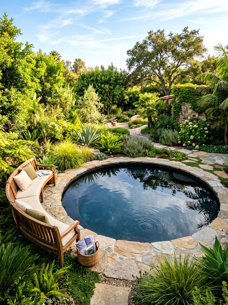 Round Black Bottom Pool - 30 black bottom pool backyard ideas