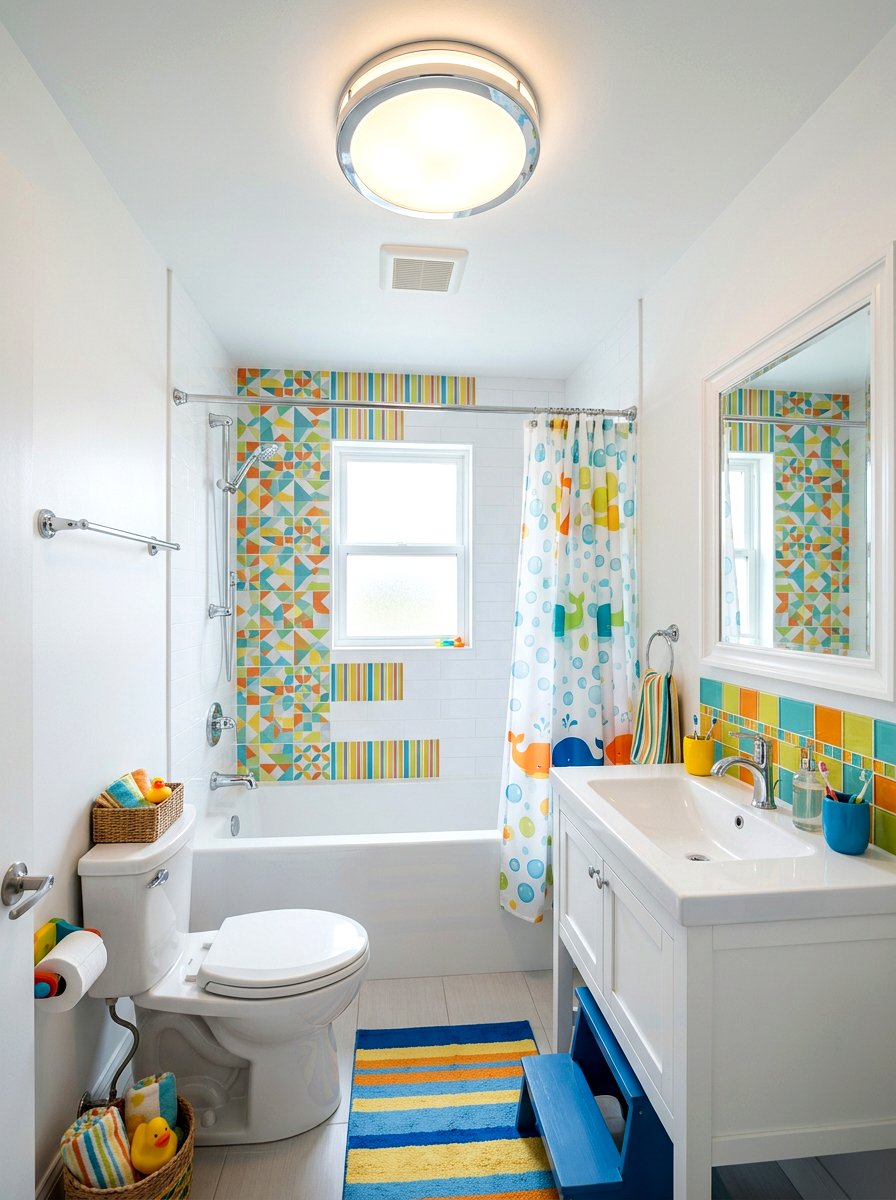 Round Chrome Ceiling Light - 30 chrome bathroom lighting ideas