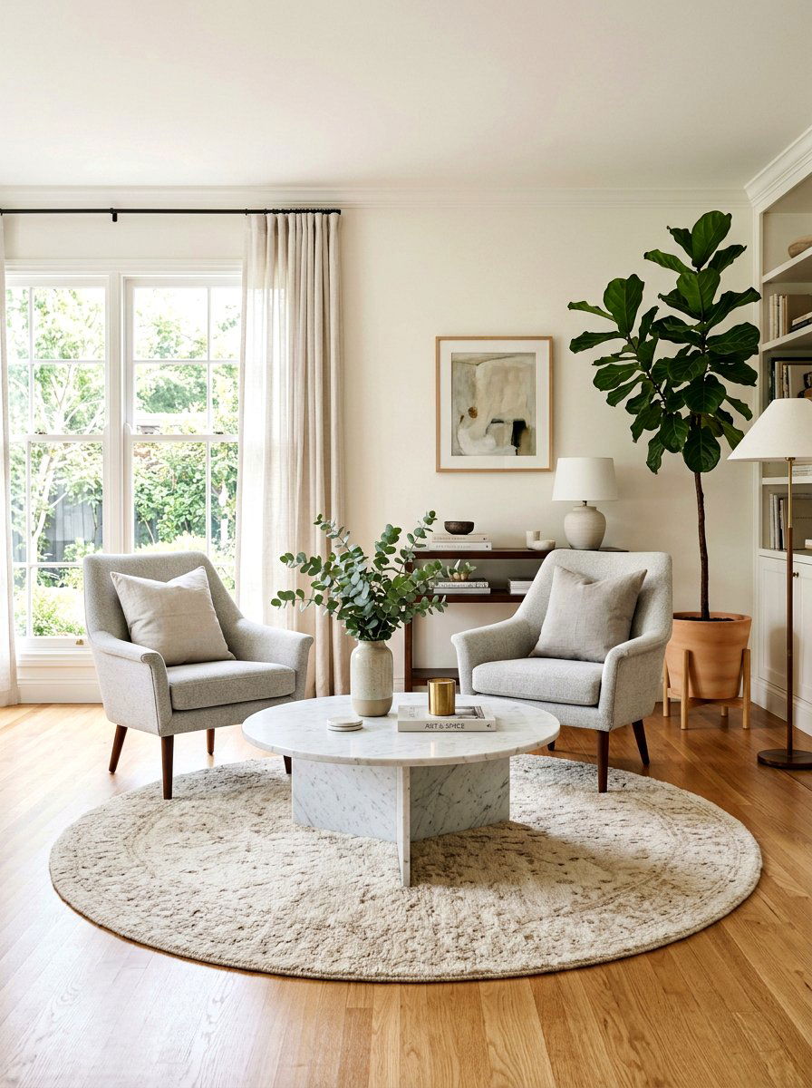 Round Coffee Table Lounge - 30 formal sitting room ideas
