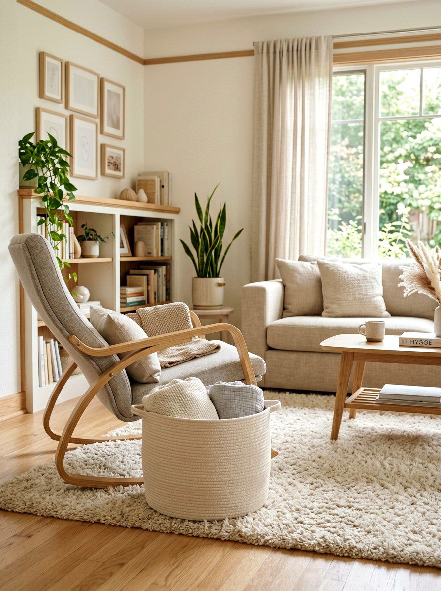 Round Cotton Rope Basket - 30 living room blanket basket ideas