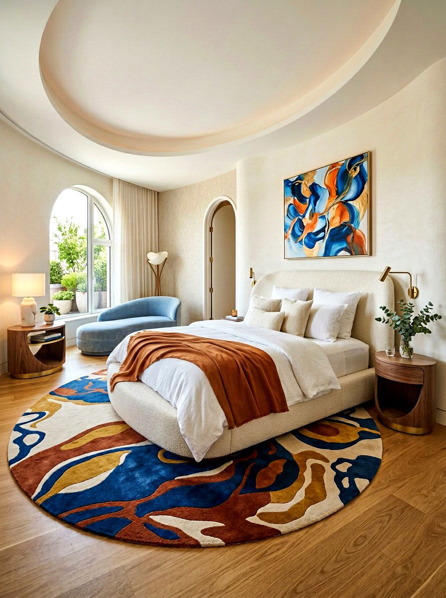 Round Curved Bed - 30 cloud inspired bedroom ideas