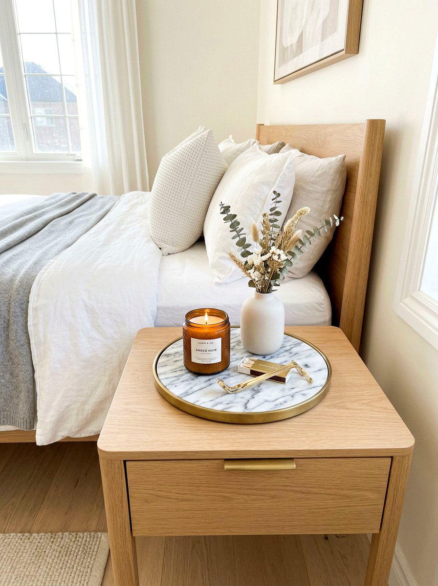 Round Decorative Tray - 30 spring bedroom glow up ideas