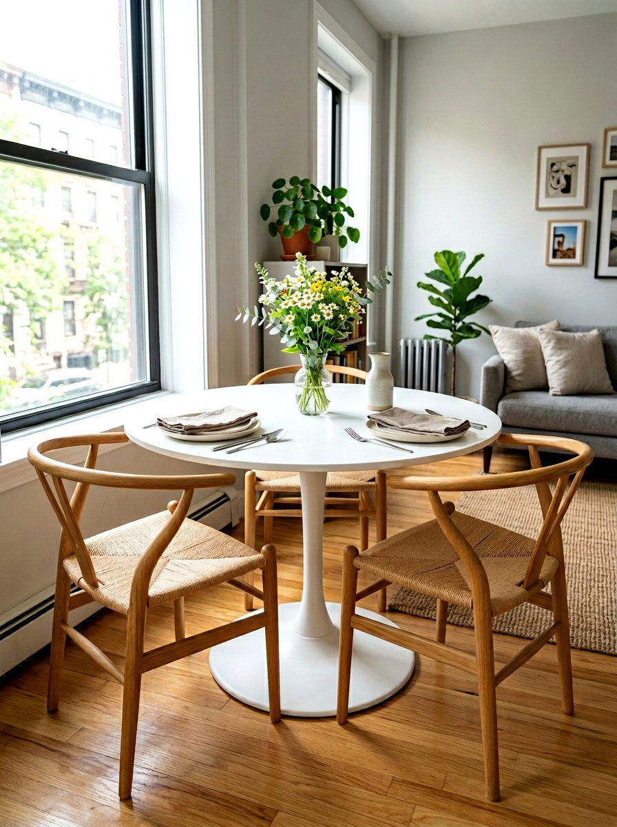 Round Dining Table - 30 studio apartment ideas