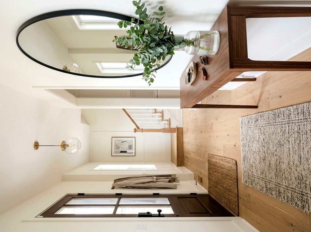 Round Entryway Mirror - 30 mirror wall ideas