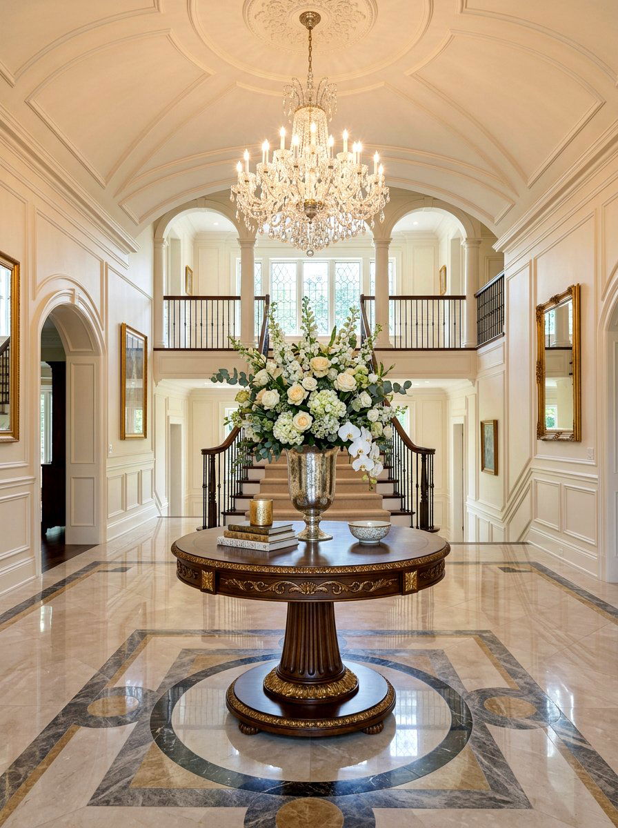 Round Entryway Table - 30 entryway table ideas