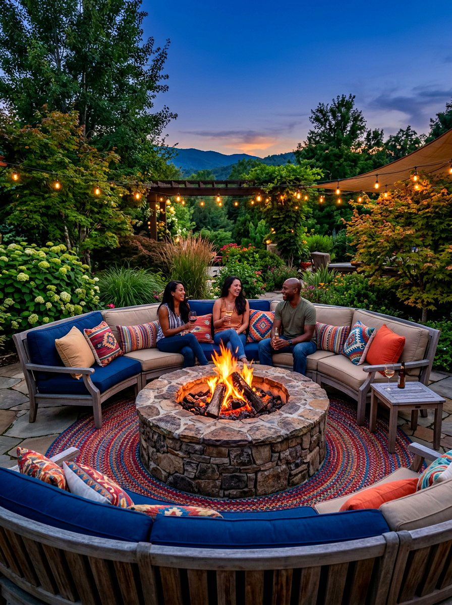 Round Fire Pit - 30 cozy fire pit ideas