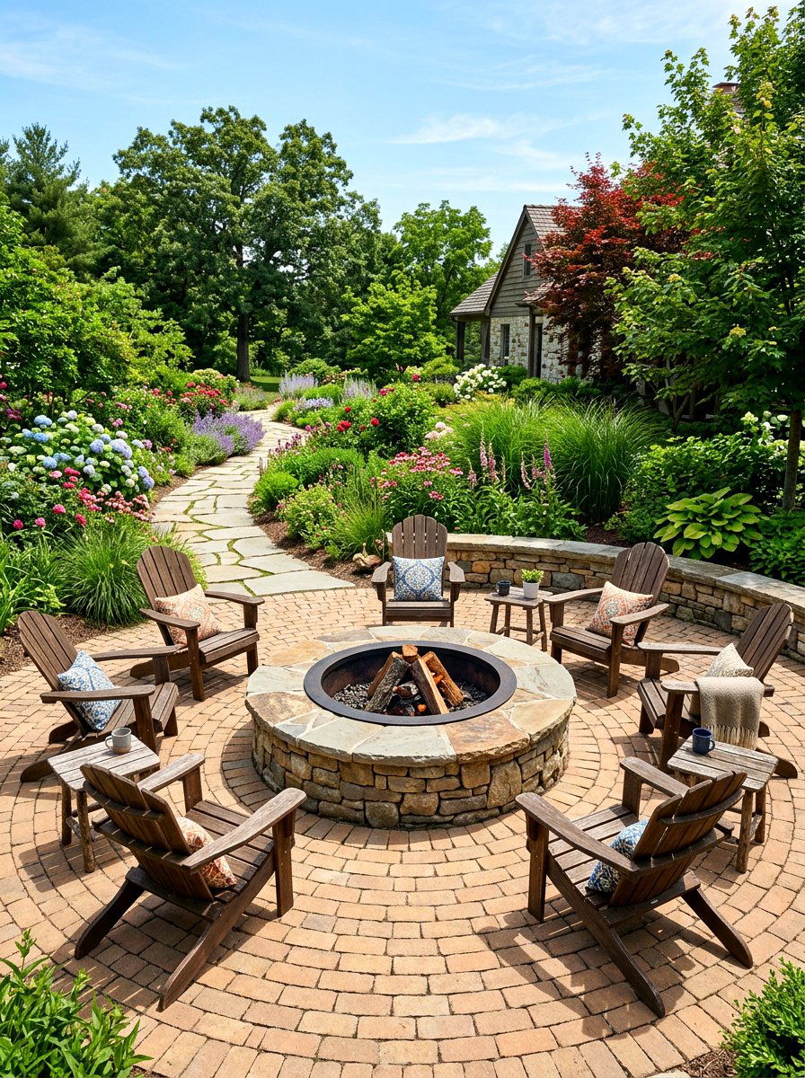Round Fire Pit - 30 backyard fire pit ideas