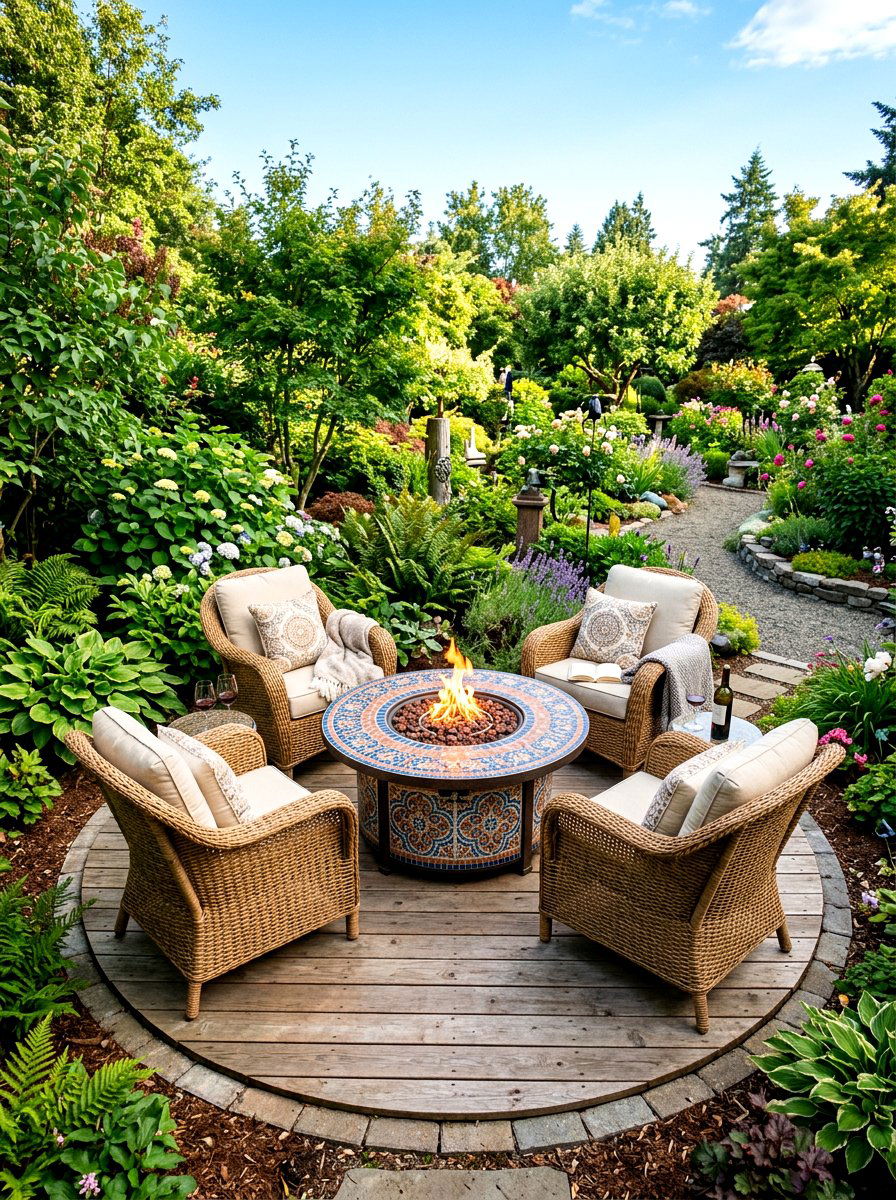 Round Fire Table - 30 deck fire table ideas