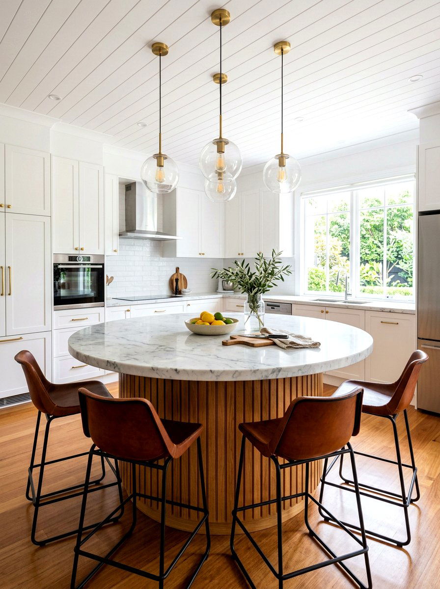 Round Kitchen Island - 30 rounded furniture ideas