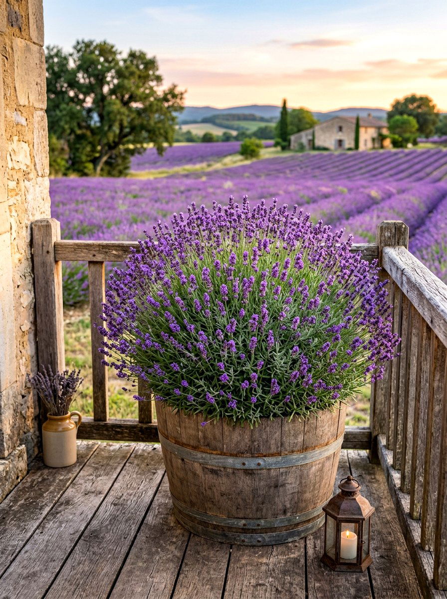 Round Lavender Bush - 30 topiary porch ideas