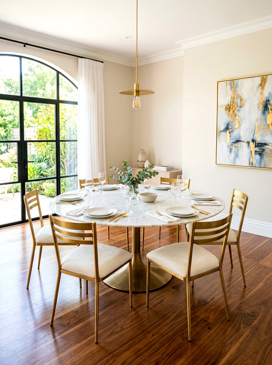 Round Marble Dining Table - 30 elegant dining room ideas