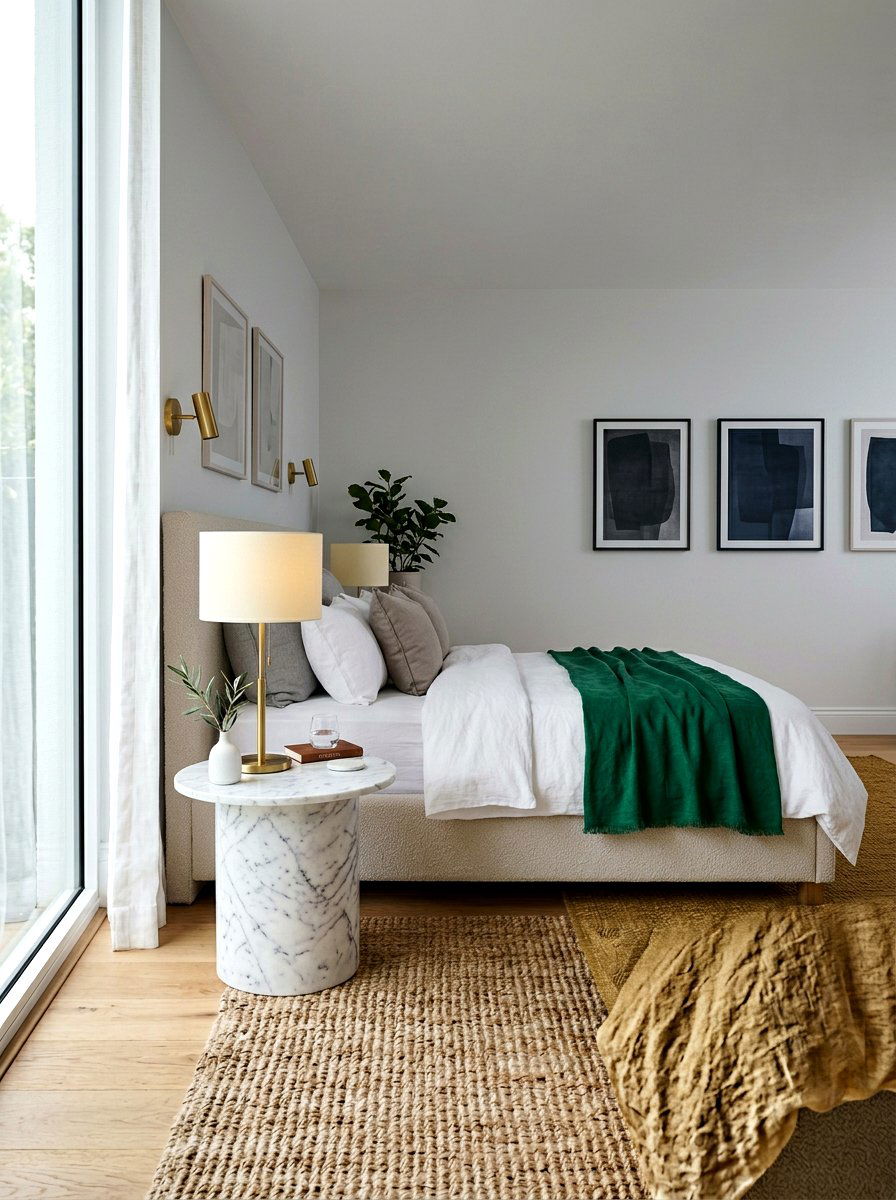 Round Marble Table - 30 Parisian bedroom ideas