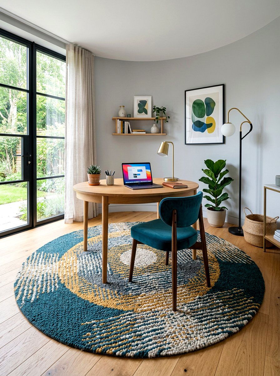 Round Office Area Rug - 30 office rug ideas