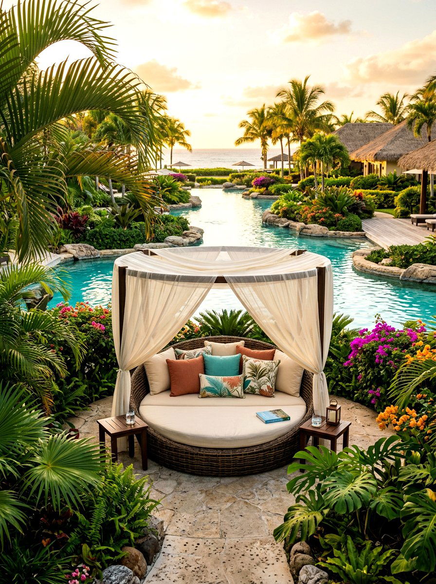 Round Outdoor Bed - 30 poolside furniture ideas