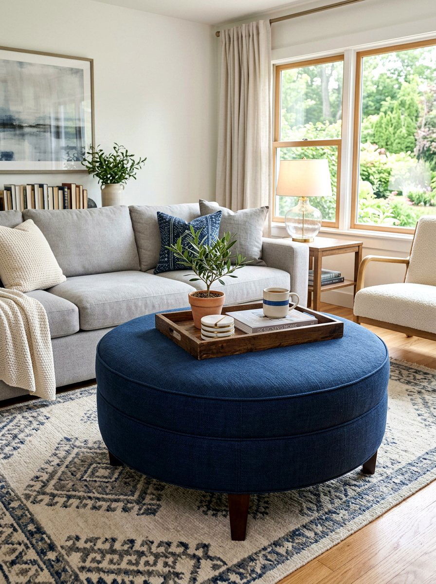 Round Oversized Ottoman Coffee Table - 30 oversized coffee table ideas