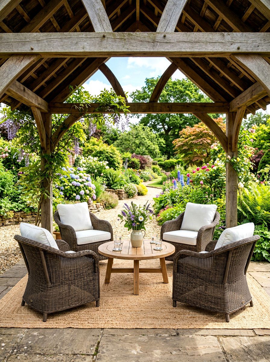 Round Patio Furniture Set - 30 pavilion seating arrangement ideas