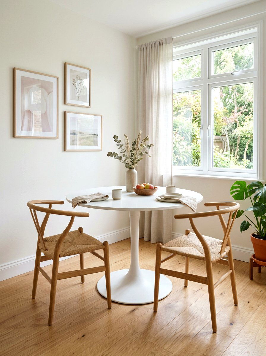 Round Pedestal Dining Table - 30 small space dining table ideas