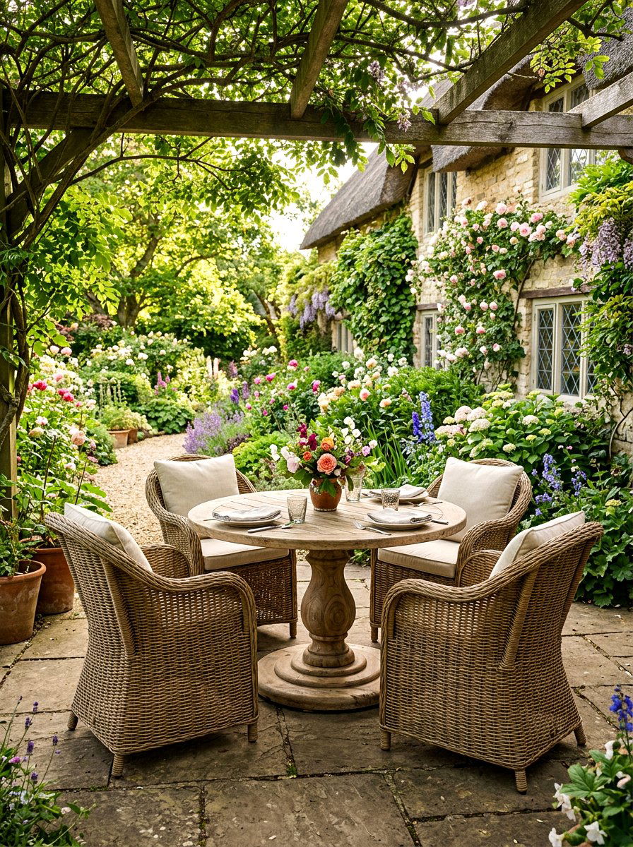 Round Pedestal Outdoor Table - 30 farmhouse outdoor table ideas