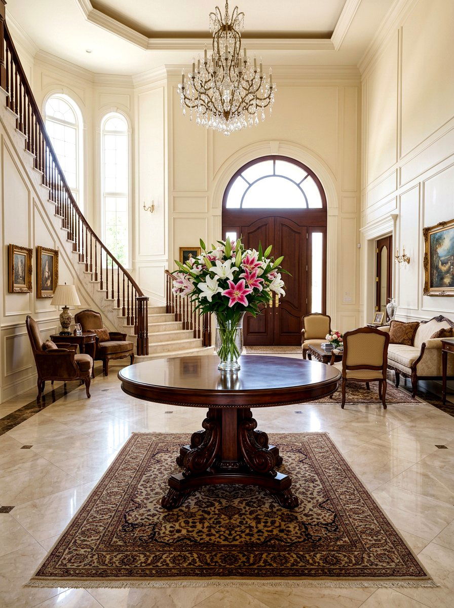 Round Pedestal Table - 30 old money lounge ideas