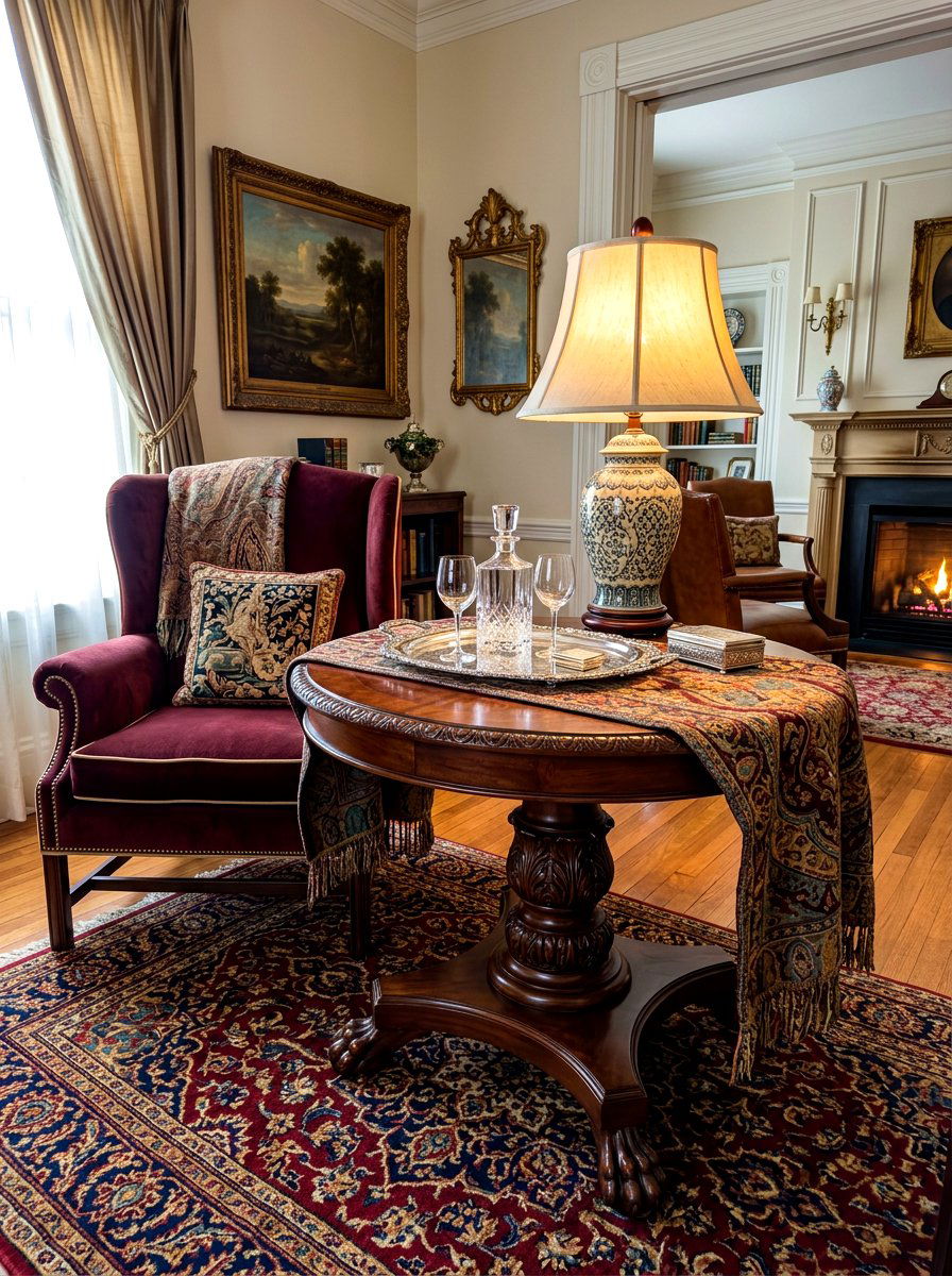 Round Pedestal Table - 30 English country living room ideas
