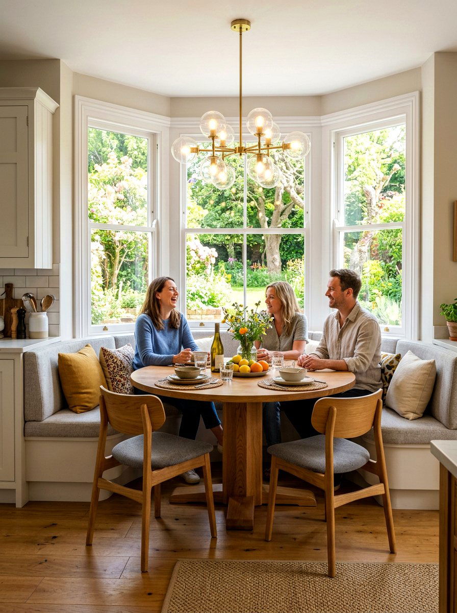 Round Pedestal Table Seating - 30 banquette window nook ideas