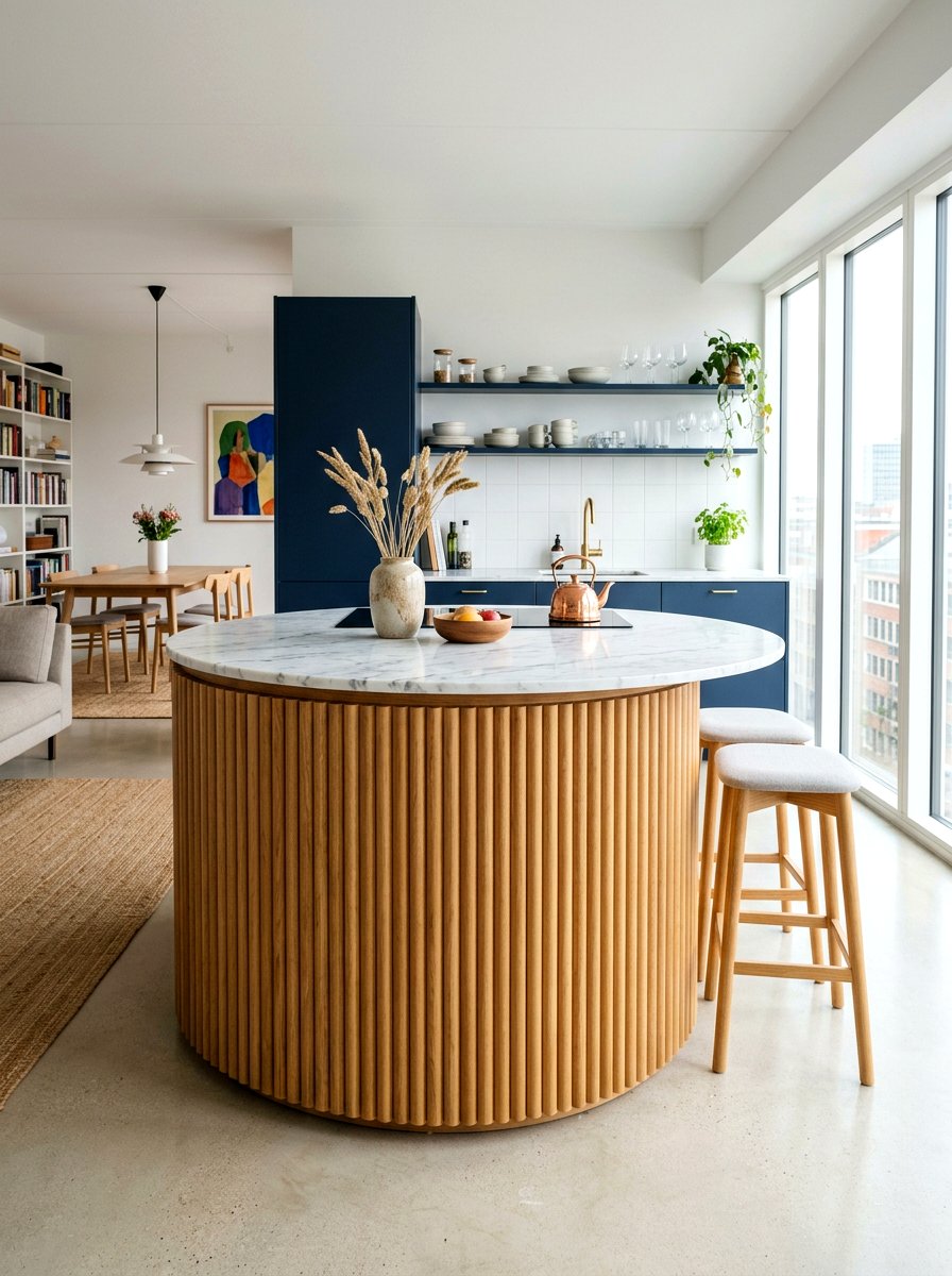Round Reeded Kitchen Island Pedestal - 30 reeded kitchen island ideas
