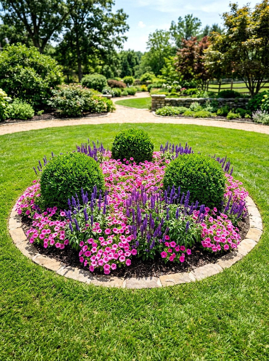 Round Shrub Flower Bed - 30 boxwood garden ideas