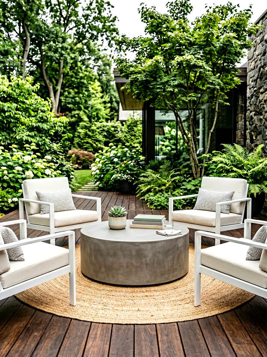 Round Stone Coffee Table - 30 outdoor furniture ideas