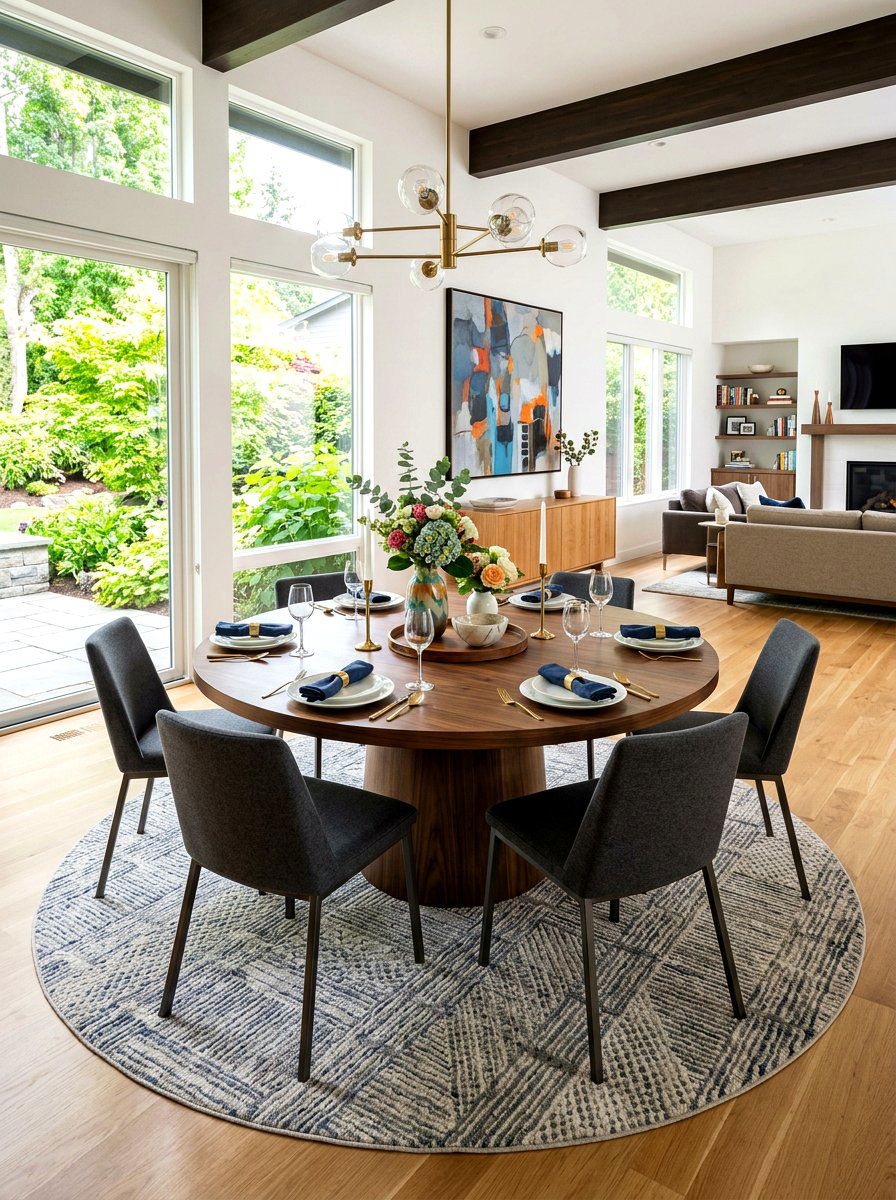Round Table Open Dining - 30 open dining room ideas