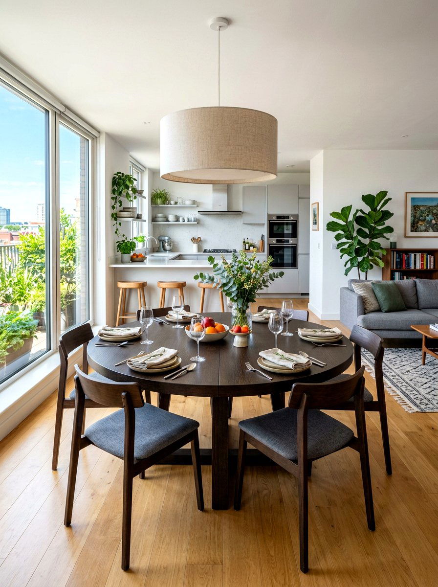 Round Table Open Plan - 30 open plan dining room ideas