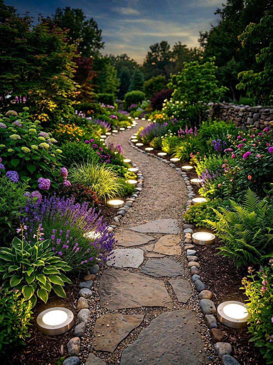 Round Walkway Lights - 30 front path lighting ideas