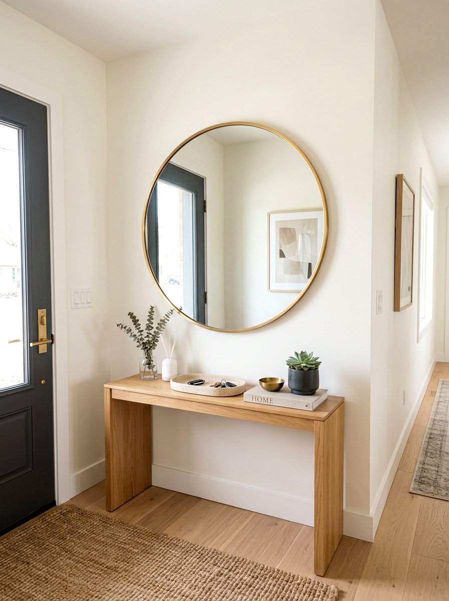 Round Wall Mirror - 30 modern entryway ideas