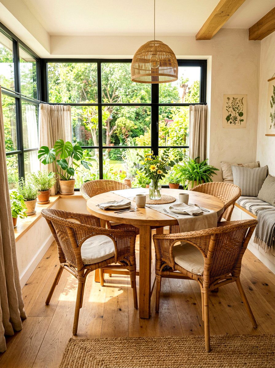 Round Wood Kitchen Table - 30 organic modern kitchen ideas