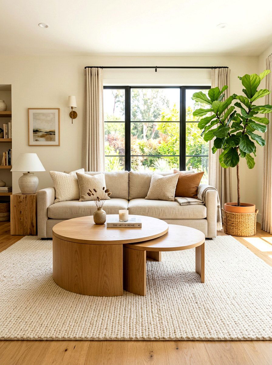Round Wood Nesting Coffee Table - 30 nesting coffee table ideas